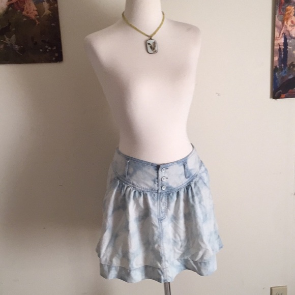 Retro American Eagle Outfitters Chambray Skirt 80s - Picture 2 of 8